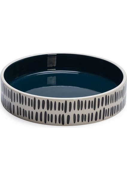 Kedi Mama Su Kabı, Seramik, Siyah / Beyaz, 16,5cm, 300ML Dsdrn