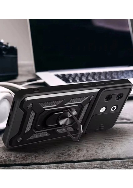Newface Infinix Zero 30 5g Kılıf Pars Lens Yüzüklü Silikon - Yeşil modelleri