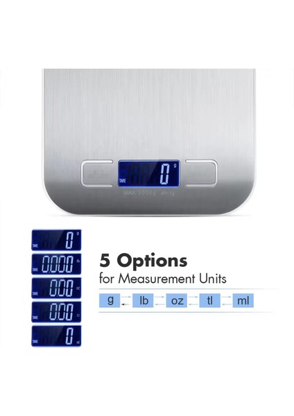 Paslanmaz Çelik Dijital Mutfak Terazisi, Şık ve Hassas Ölçüm Sağlar fiyatları
