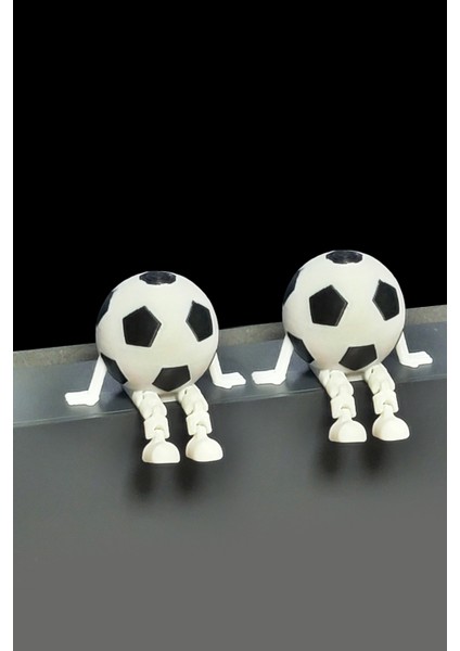 2'li Futbol Topu Figürlü Dekoratif Masa Üstü Biblo - Bioplastik