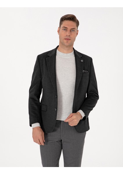 Erkek Antrasit Slim Fit Ceket 50311398-VR006