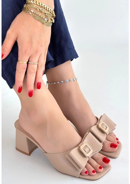 Pier Nude Cilt Topuklu Terlik modelleri