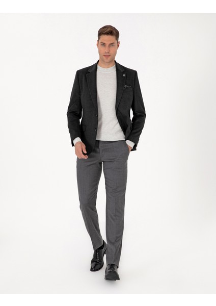 Erkek Antrasit Slim Fit Ceket 50311398-VR006 fırsatları