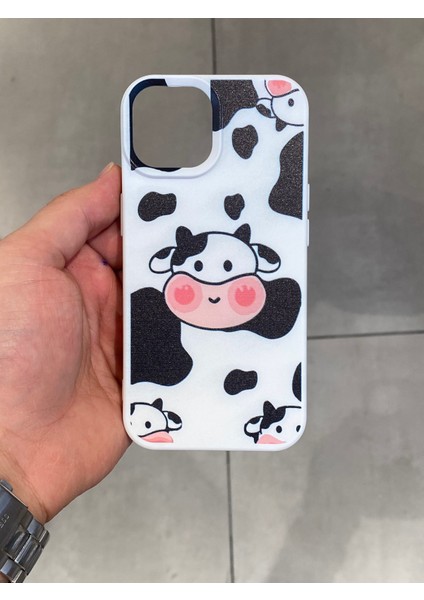 Apple iPhone 15 Uyumlu Sevimli Inek Desenli Koruyucu Silikon Kılıf