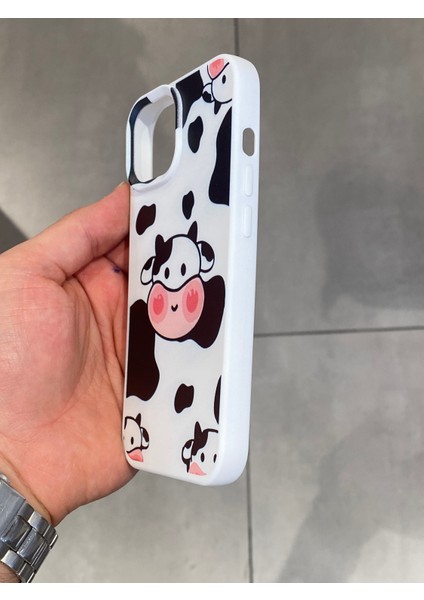 Apple iPhone 15 Uyumlu Sevimli Inek Desenli Koruyucu Silikon Kılıf indirimleri