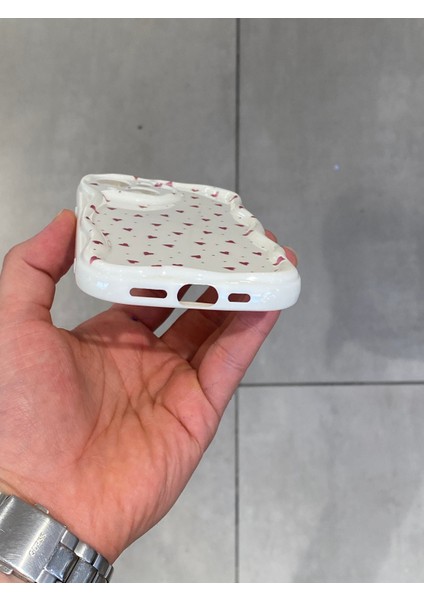 Apple iPhone 15 Uyumlu Koruyucu Kırmızı Kalp Desenli Şık Kılıf fırsatları