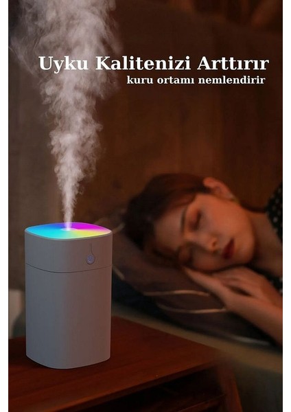 H2''oo Humidifier 400 ml Ultrasonik Hava - Oda- Araç Nemlendirici Buhar Makinesi Aroma Difüzörü