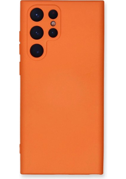 Newface Samsung Galaxy S24 Ultra Kılıf Nano Içi Kadife Silikon - Turuncu
