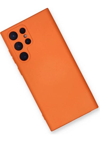 Newface Samsung Galaxy S24 Ultra Kılıf Nano Içi Kadife Silikon - Turuncu modelleri
