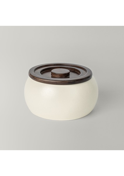 Curve 16 cm Kapaklı Kase Ekru