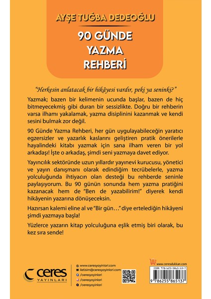 90 Günde Yazma Rehberi Ayşe Tuğba Dedeoğlu 9786255865137 fiyatları