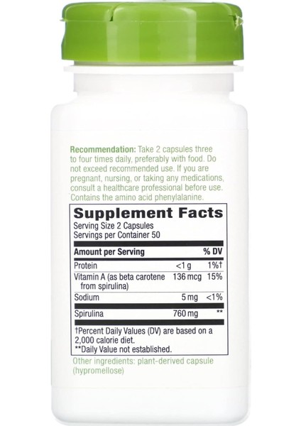 Spirulina Micro-Algae 380 Premium Mineral Sodium Sodyum Vitamin A As Beta Carotene Immune modelleri