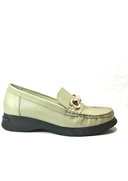 730 Hakiki Deri Ortopedik Dolgu Topuklu Kadın Anne Ayakkabı