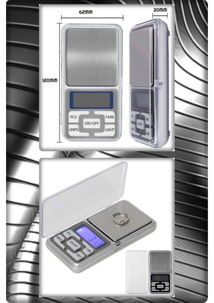 Hassas Dijital Elektronik Cep Tartısı 200G / 0.01G, Metalik Gri