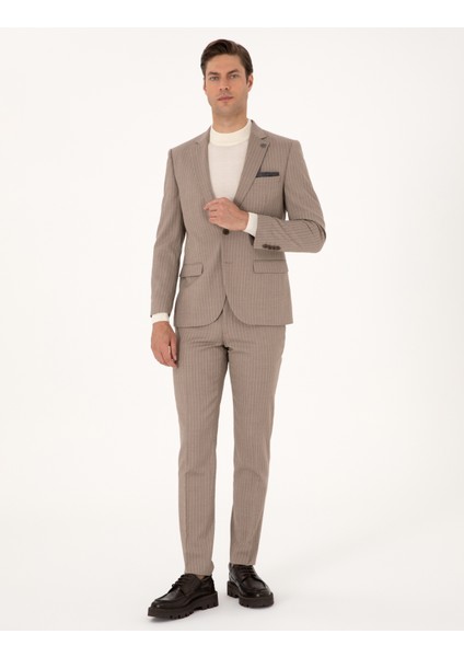 Erkek Bej Ex. Slim Fit Takım Elbise 50311536-VR011