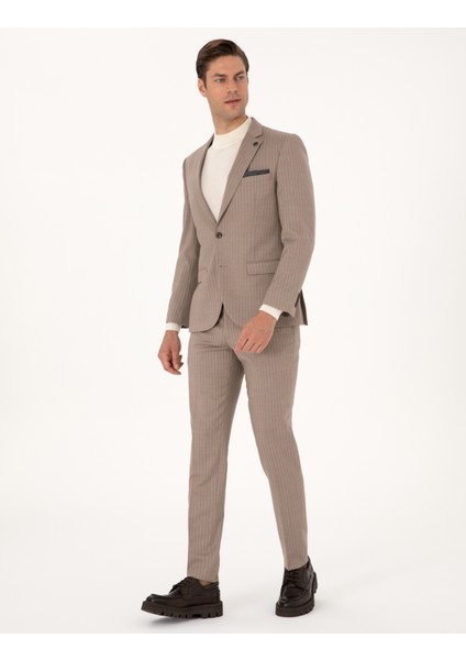Erkek Bej Ex. Slim Fit Takım Elbise 50311536-VR011 fırsatları