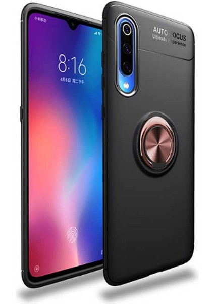 Xiaomi Mi 9 Lite Kılıf Yüzüklü Standlı Renkli Kırılmaz Esnek Silikon Ravel Silikon Kapak
