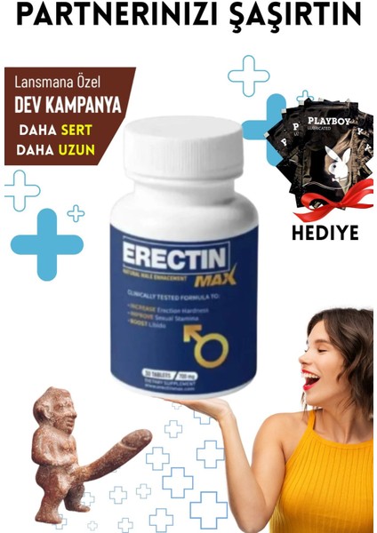 Erectin Max Xxl Sertleştiricili Geciktiricili Büyütücülü Mucizevi Erkek Performans Arttırıcılı Set