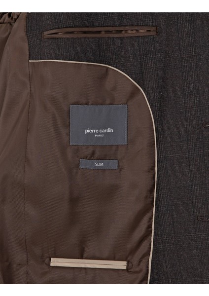 Erkek Kahverengi Slim Fit Takım Elbise 50311523-VR029