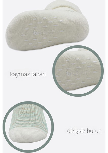 Bistyle 2'li Havlu Soket Kaymaz Çorap 10504 Nil Ekru indirimleri