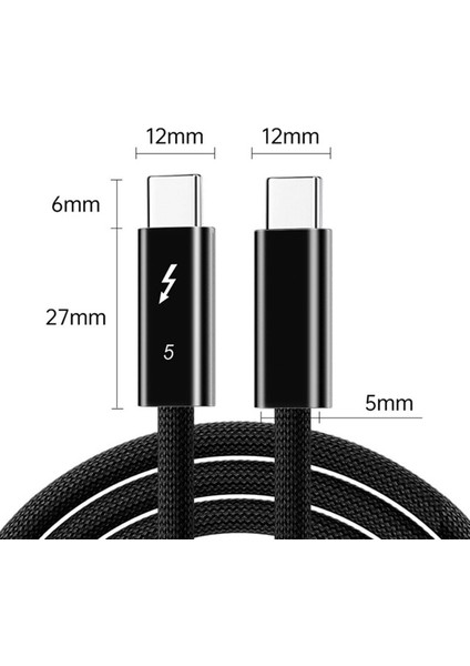 Thunderbolt 5 Kablo 2m, 16K 30Hz Görünütü, 120GBPS Data, 240W Hızlı Şarj (Levels-Tb5-2m)