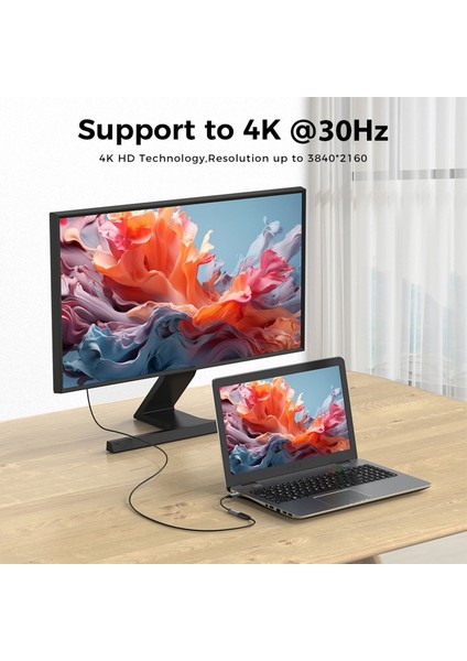 Displayport To HDMI Çevirici Kablo 20CM, 4K 30Hz (LEVELS-CNV13)