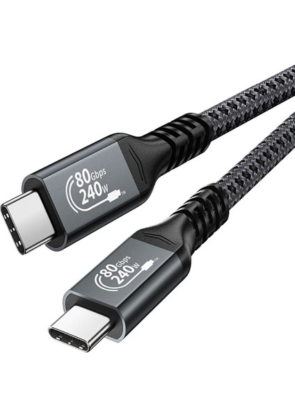 Type-C To Type-C Kablo 80CM, USB 4, 4K 144Hz Görünütü, 80GBPS Data, 240W Hızlı Şarj, Thunderbolt 3 4 (LEVELS-AVDC20-0.8M)