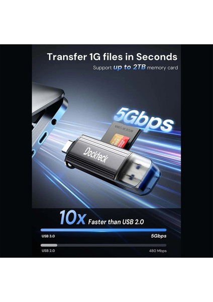 DR0002 Type-C & Usb-A Çoklu Hızlı Sd Tf Kart Okuyucu 5gbps fiyatları