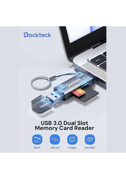 DR0002 Type-C & Usb-A Çoklu Hızlı Sd Tf Kart Okuyucu 5gbps