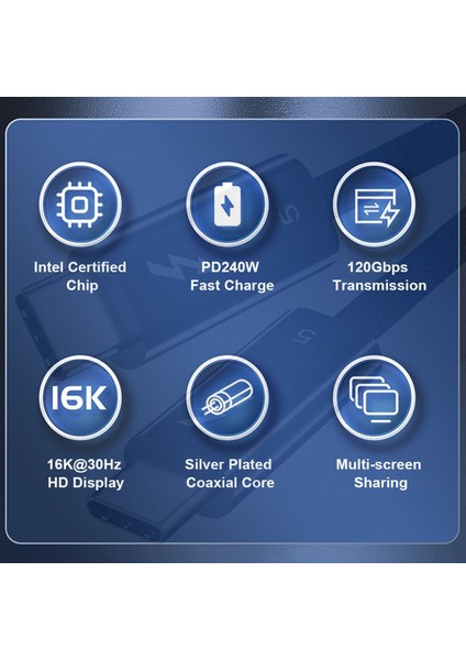 Thunderbolt 5 Kablo 1m, 16K 30Hz Görünütü, 120GBPS Data, 240W Hızlı Şarj (Levels-Tb5-1m) fırsatları