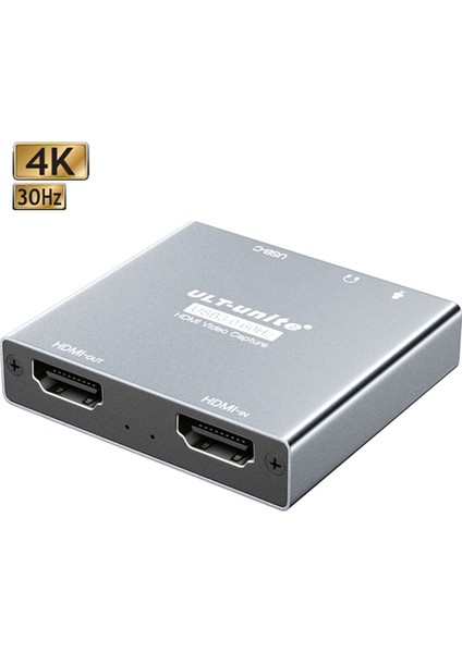 CC10 HDMI USB Video Capture Card 4K (Görüntü ve Kulaklık Çıkışlı, Mikrofon Girişli)