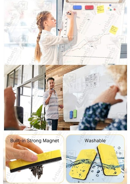 Mıknatıslı Yazı Tahta Silgisi Eva 4 Adet Beyaz Yazı Tahtası Silgisi Manyetik Kaliteli Keçe Uçlu Eva Okul Sınıf Ofis Kuru fırsatları