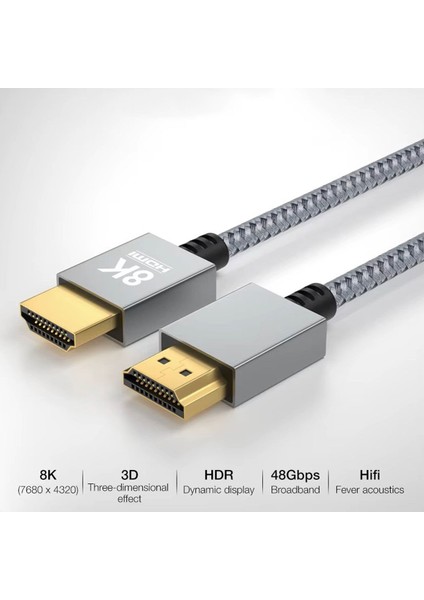 HDMI To HDMI Kablo 1m, HDMI 2.1, 8k 60Hz (LEVELS-AVC60-1M)