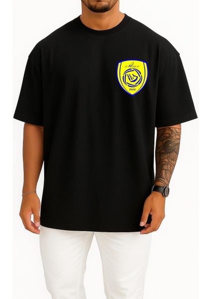 Oversize All Nasr Fc Saudi Cep Tasarımlı Unisex T-Shirt