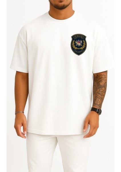 Oversize Pöh Cep ve Sırt Tasarımlı Unisex T-Shirt