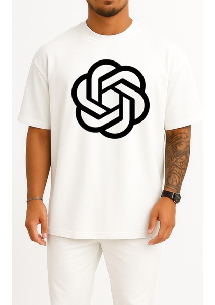 Oversize Openai Chatgpt Göğüs Tasarımlı Unisex T-Shirt