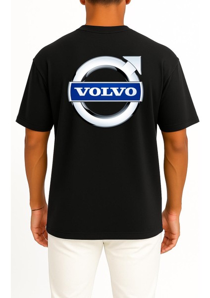 Oversize Volvo Logo Cep ve Sırt Tasarımlı Unisex T-Shirt fiyatları