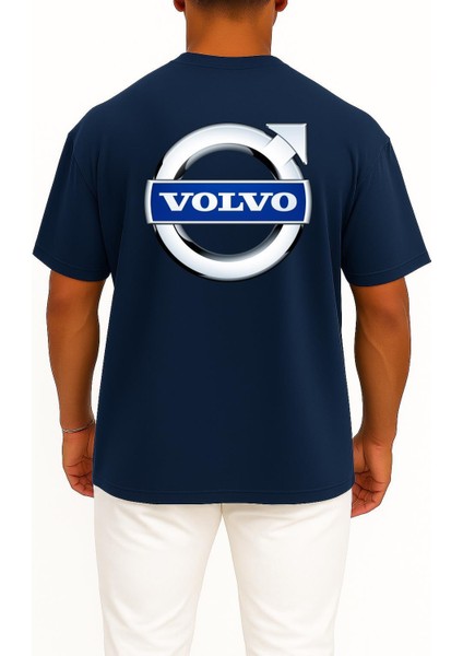 Oversize Volvo Logo Cep ve Sırt Tasarımlı Unisex T-Shirt fiyatları