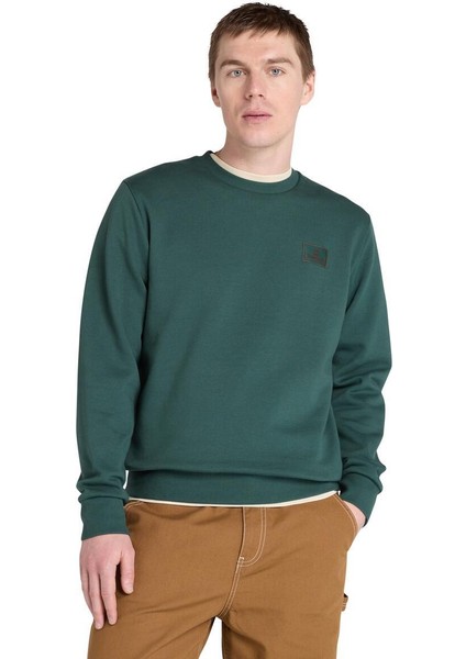 Silicon Badge (Bb) Crew Neck Erkek Yeşil Sweatshirt TB0A6HSQ3171