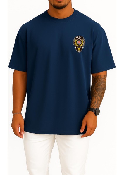 Oversize Bekçi Cep Tasarımlı Unisex T-Shirt