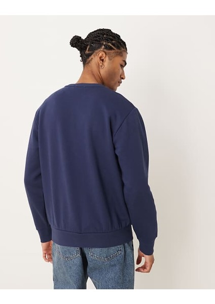 Silicon Badge (Bb) Crew Neck Erkek Lacivert Sweatshirt TB0A6HSQ4511 fiyatları