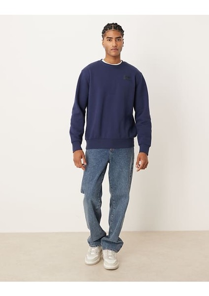 Silicon Badge (Bb) Crew Neck Erkek Lacivert Sweatshirt TB0A6HSQ4511 modelleri