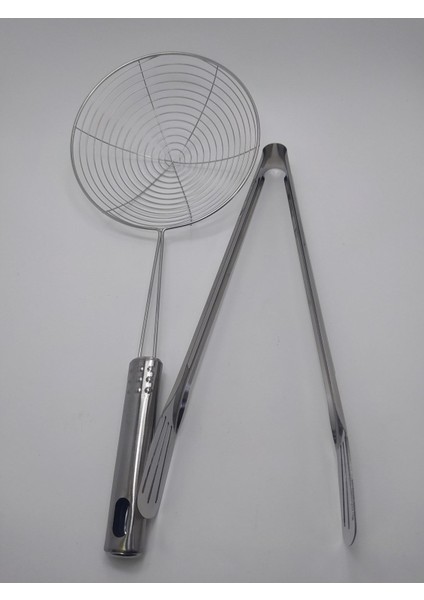 Pratik Kızartma ve Mutfak Işlemleri Için Kullanışlı Süzgeç ve Maşa Seti fiyatları