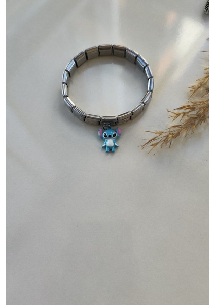 Italyan Charm Bileklik ve 3 Adet Charmlı Ayarlanabilir Çelik Sallantılı Stitch Charm Bileklik modelleri