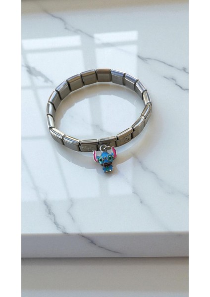 Italyan Charm Bileklik ve 3 Adet Charmlı Ayarlanabilir Çelik Stitch Charm Bileklik modelleri