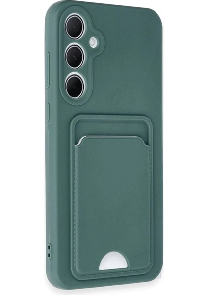 Newface Samsung Galaxy A35 5g Kılıf Kelvin Kartvizitli Silikon - Koyu Yeşil fiyatları