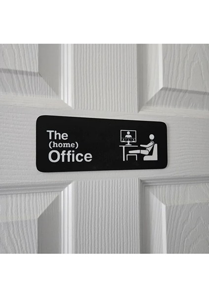 The Home Office Kapı Tabelası – Kendinden Yapışkanlı Ev Ofis Kapı Oda Giriş Levhası Dekoratif Yazı