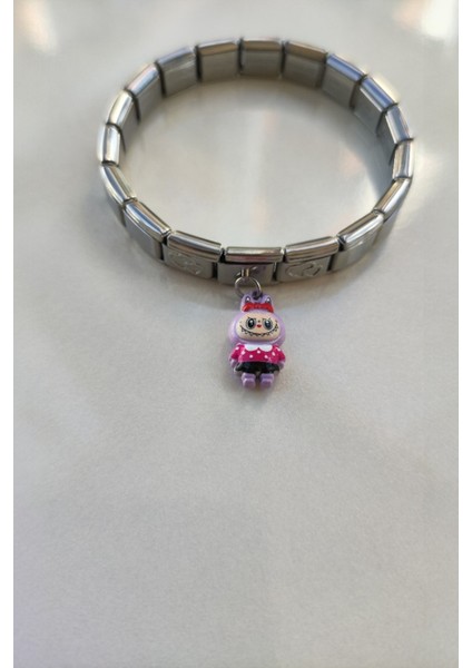 Italyan Charm Bileklik ve 3 Adet Charmlı Ayarlanabilir Çelik Lila Labubu Bileklik fiyatları