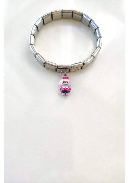 Italyan Charm Bileklik ve 3 Adet Charmlı Ayarlanabilir Çelik Lila Labubu Bileklik fırsatları