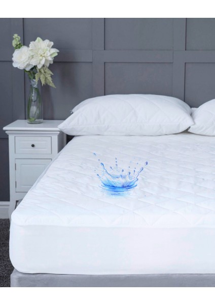 Tek Kişilik 100X200 Su Geçirmez Fitted Lastikli Yatak Koruyucu Alez – Kapitone Silikon Elyaf